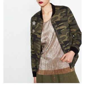 Zara Camouflage Bomber Jacket
